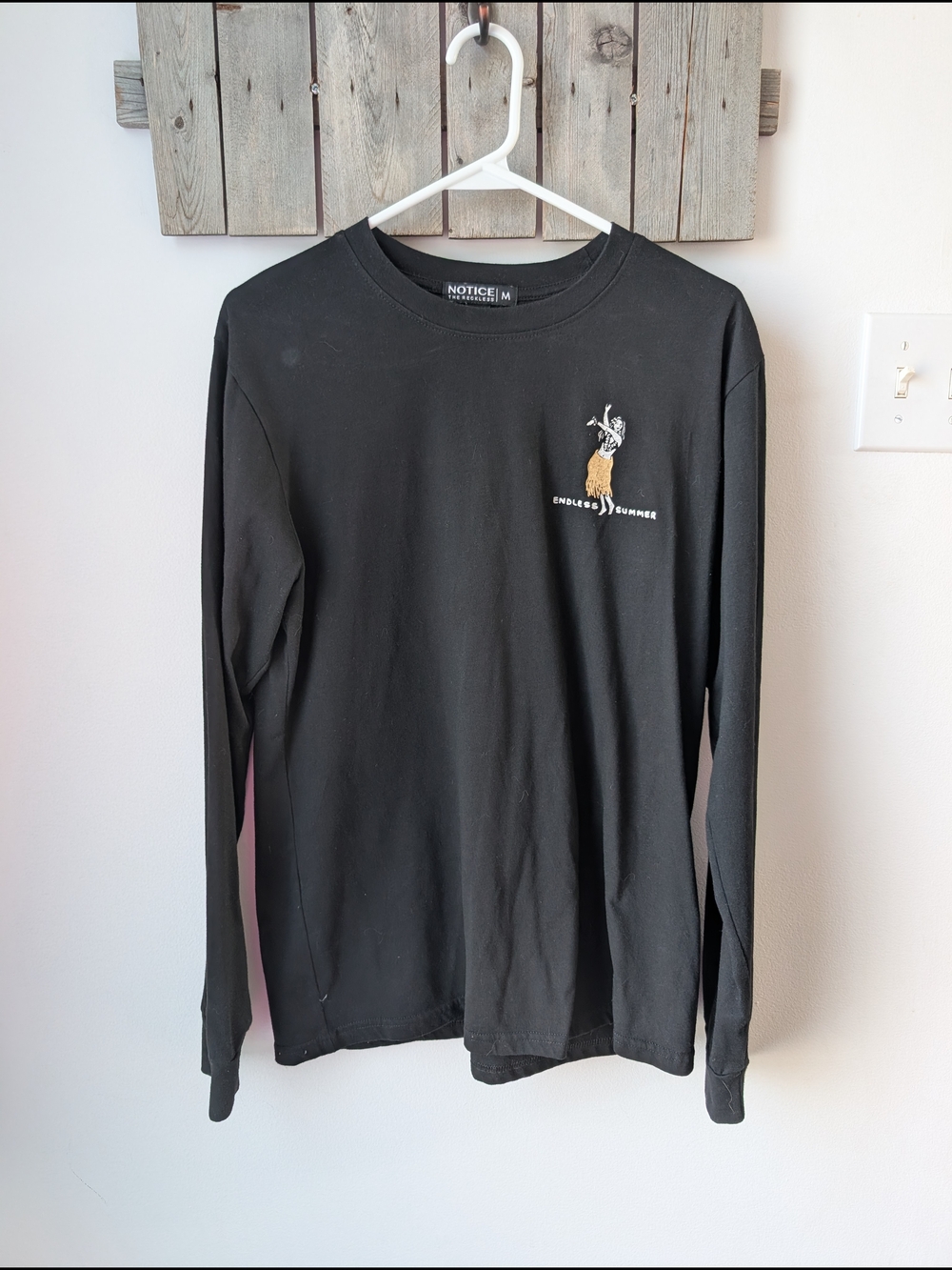 Notice The Reckless Black Long Sleeve Tee with Graphics